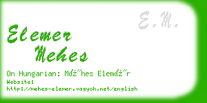 elemer mehes business card